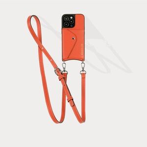 Bandolier Orange Casey Leather iPhone 14 Wallet Case